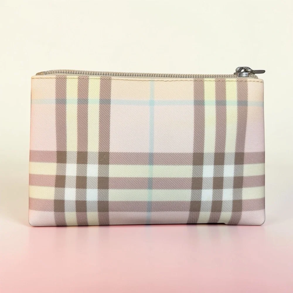 Burberry Candy Check Cosmetic Bag Pouch Clutch (A683) - Picture 3 of 9
